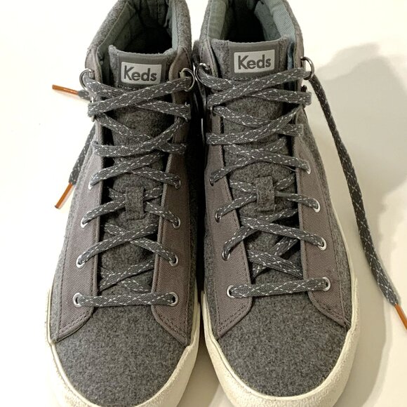 NWOT High-Top Keds Sneakers Women Size 7 Gray Textured - Picture 2 of 10